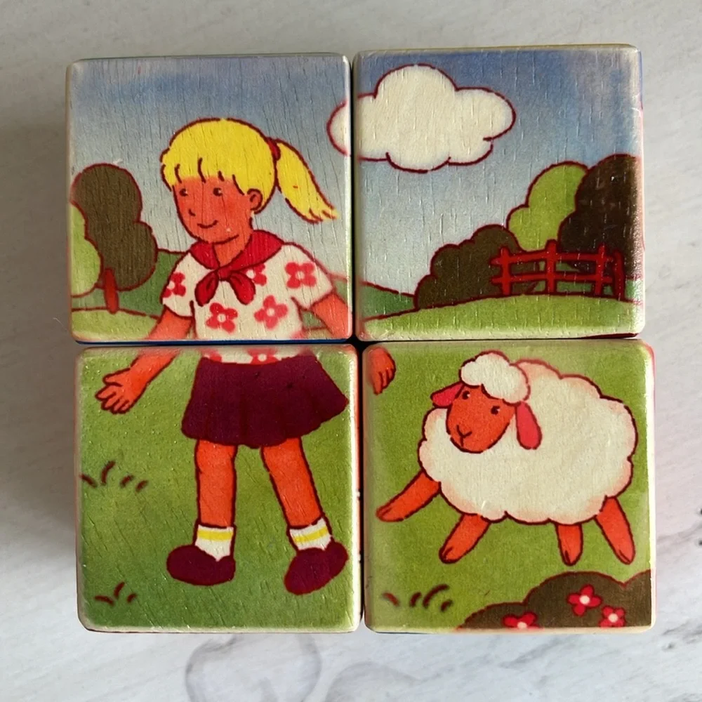 VINTAGE WOODEN BLOCKS PUZZLE